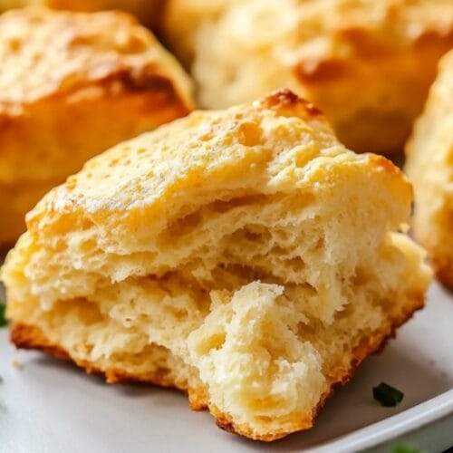 Fluffy homemade biscuits fresh from the oven in a cast iron skillet, golden brown and buttery